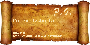 Peszer Izabella névjegykártya